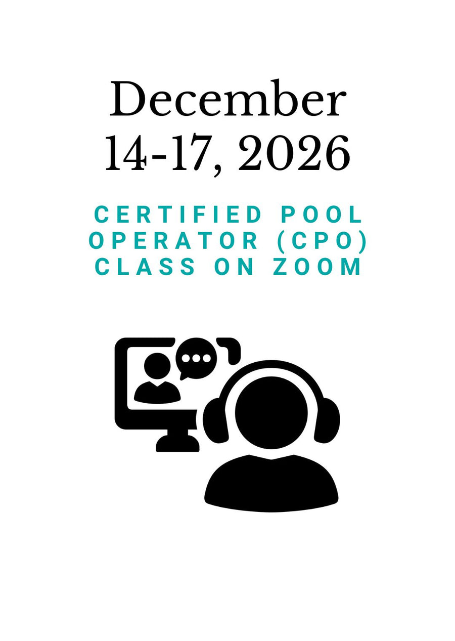 December 14-17, 2026 PHTA Certified Pool Operator (CPO) class on Zoom